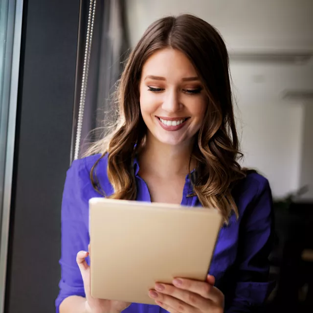 Woman using tablet